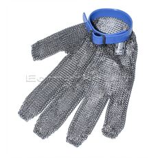 Перчатки кольчужные с полиэстер. ремешком синие MANULATEX 9,5 L