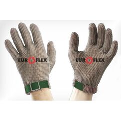 Перчатки кольчужные с полиэстер. ремешком зел. Euroflex Comfort 9590-1 — фото 1