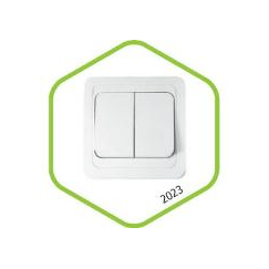 2123-W Выключатель СП 2кл с подсветкой CLASSICO белый ASD (2201) — фото 1