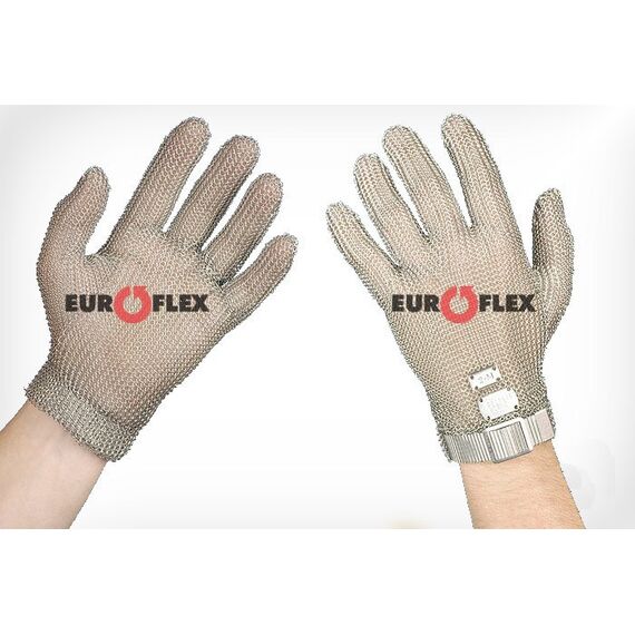 Перчатки кольчужные с метал. ремешком белые Euroflex Comfort 9590-2m