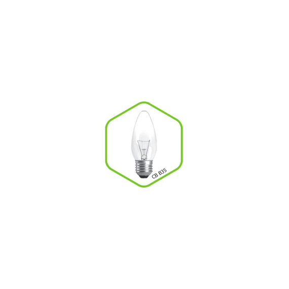 Лампа накаливания СВЕЧА B35 60Вт 220В Е27 ПР  630Лм ASD — фото 1